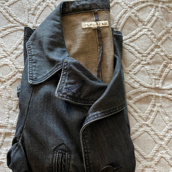 Marc Ecko Denim Jacket Pea Coat Style - Picture 8 of 11